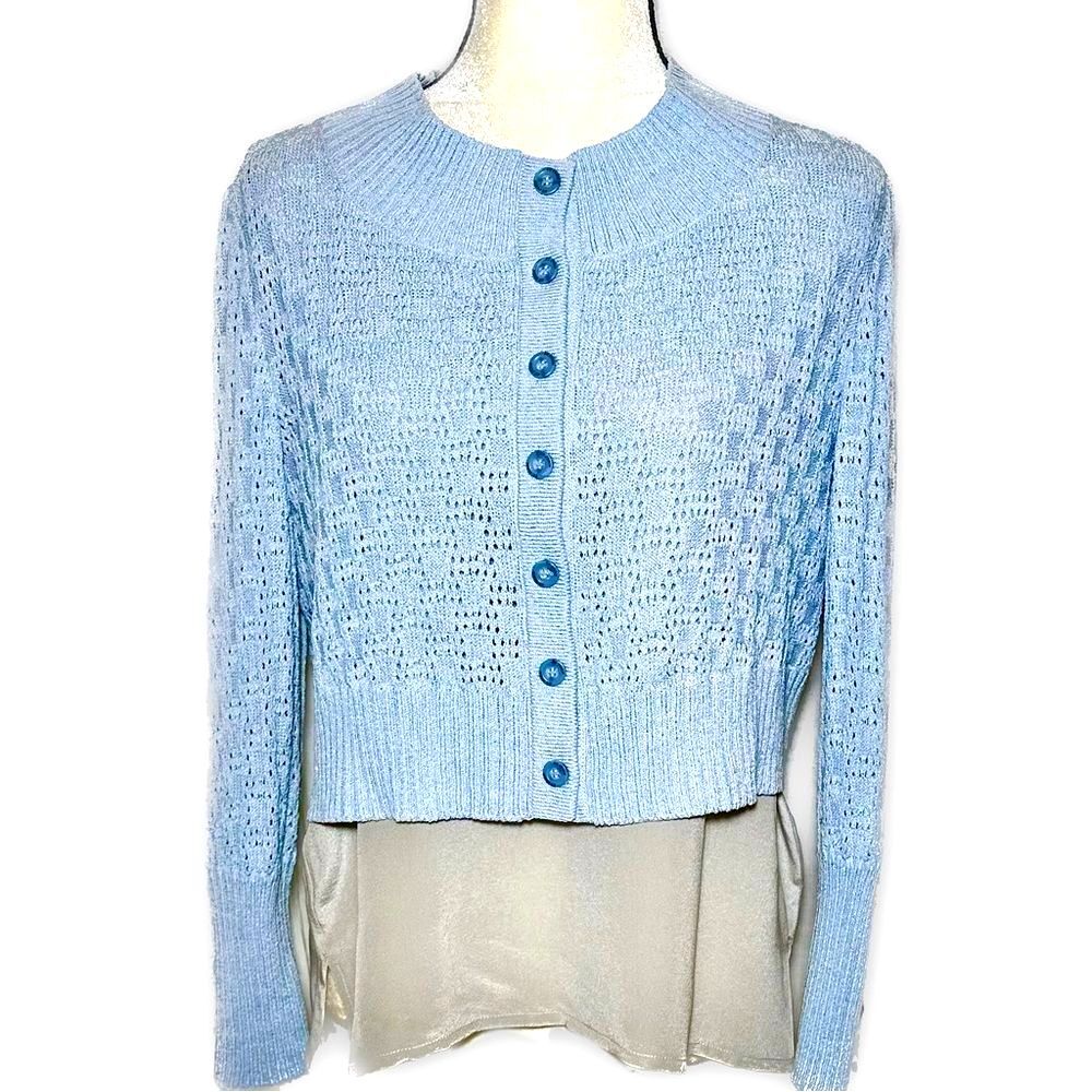 St. John Sport Crochet Lace Cardigan Sz XL